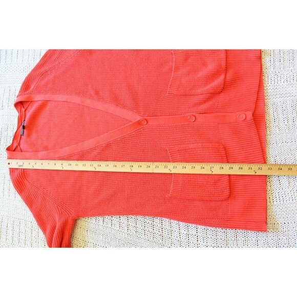 Banana Republic Cotton Cable knit long cardigan Size LG Pockets buttons Sweater - Picture 3 of 10